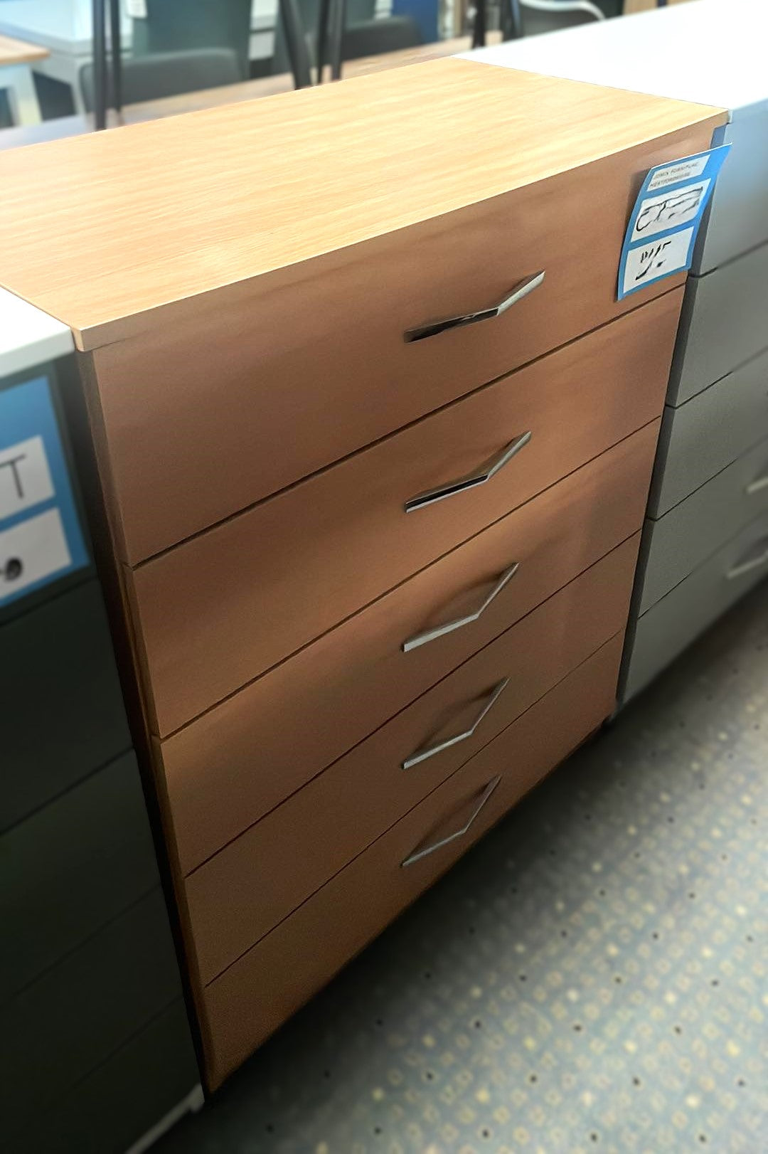 Assembled 5 Drawer Chest - Beech